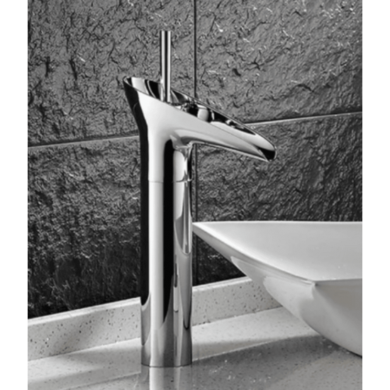 Μπαταρία Νιπτήρος Καταρράκτης Ψηλή Chrome Bonken HT-785