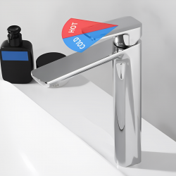 Μπαταρία Νιπτήρα Chrome Ψηλή Bonken HT-1250