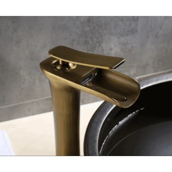 Μπαταρία Νιπτήρα Bronze Ψηλή Καταρράκτης Mezzuro 