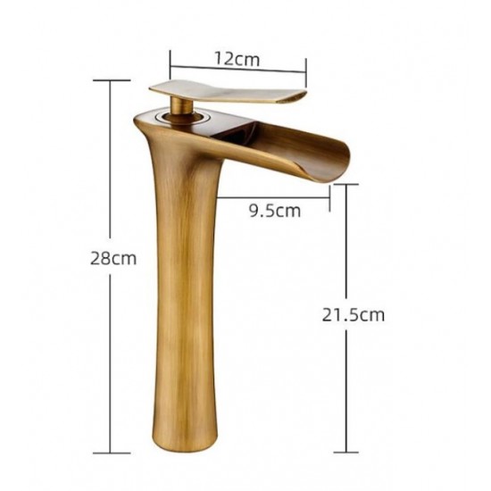 Μπαταρία Νιπτήρα Bronze Ψηλή Καταρράκτης Mezzuro 