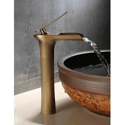 Μπαταρία Νιπτήρα Bronze Ψηλή Καταρράκτης Mezzuro 