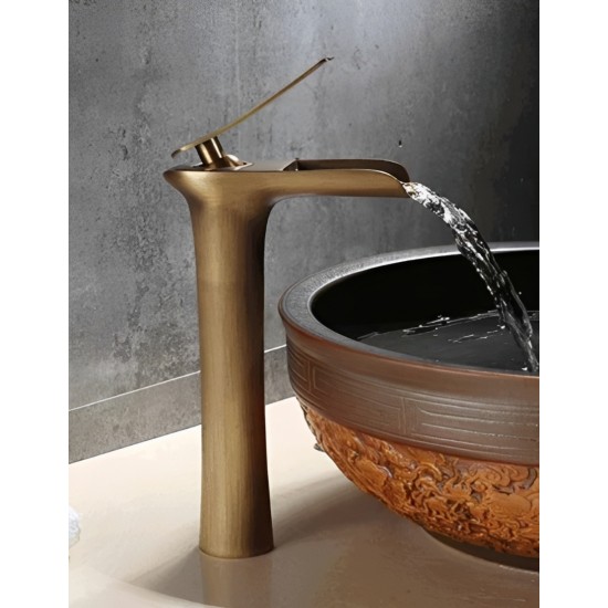 Μπαταρία Νιπτήρα Bronze Ψηλή Καταρράκτης Mezzuro 