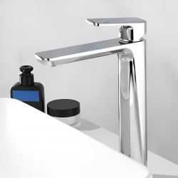 Μπαταρία Νιπτήρα Chrome Ψηλή Bonken HT-1250